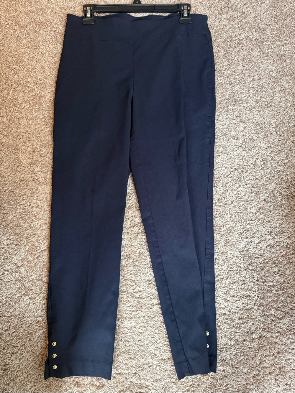 Counterparts Black Ankle Pants with Gold Button Trim